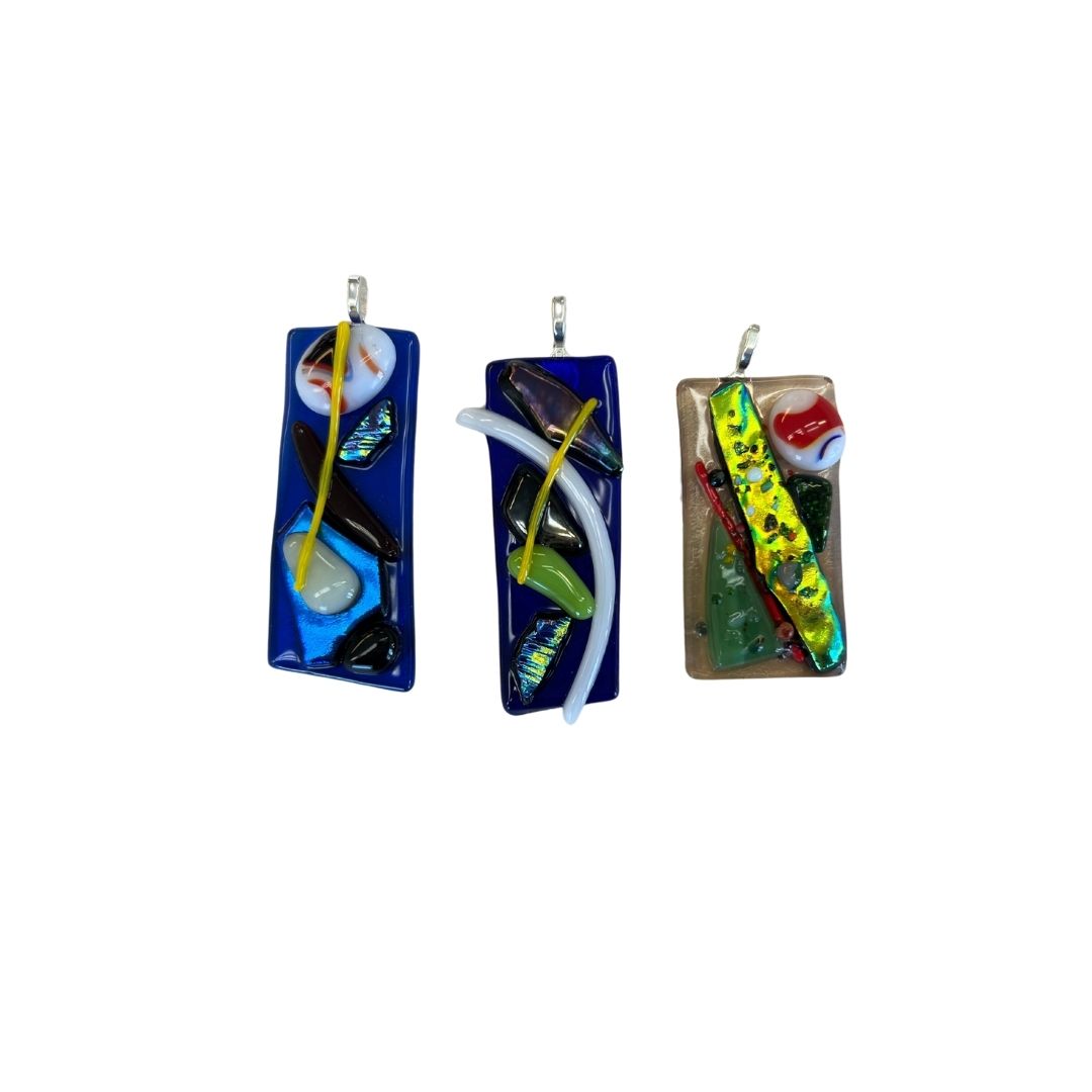 Glassed Fused Necklace Pendents